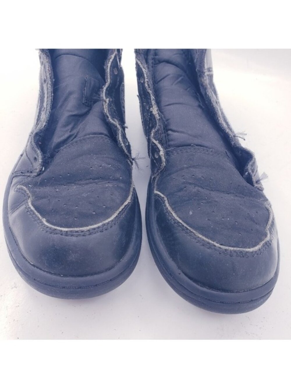 Nike Air Jordan 1 Mid Triple Black Suede & Leather Sneakers Boys Youth Size 2.5 - Picture 6 of 13